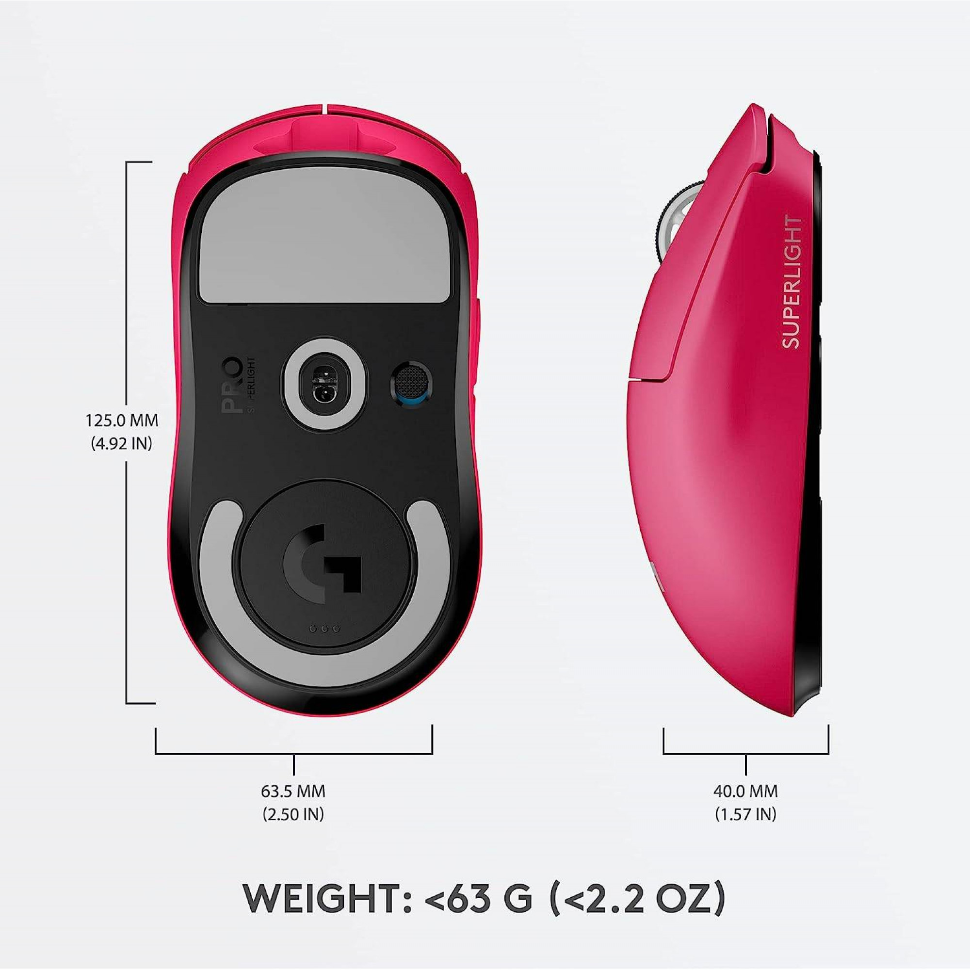 Logitech G PRO X (Superlight Draadloos) - Magenta