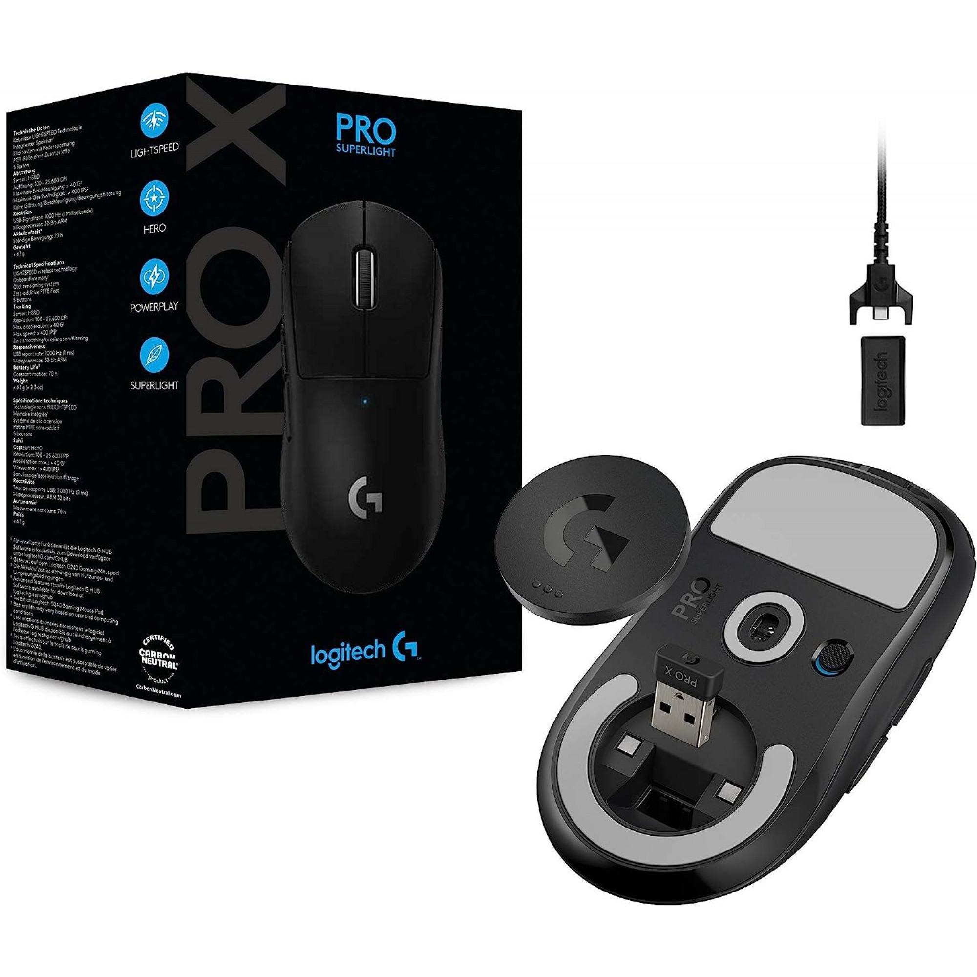 Logitech G PRO X (Superlight Draadloos) - Zwart