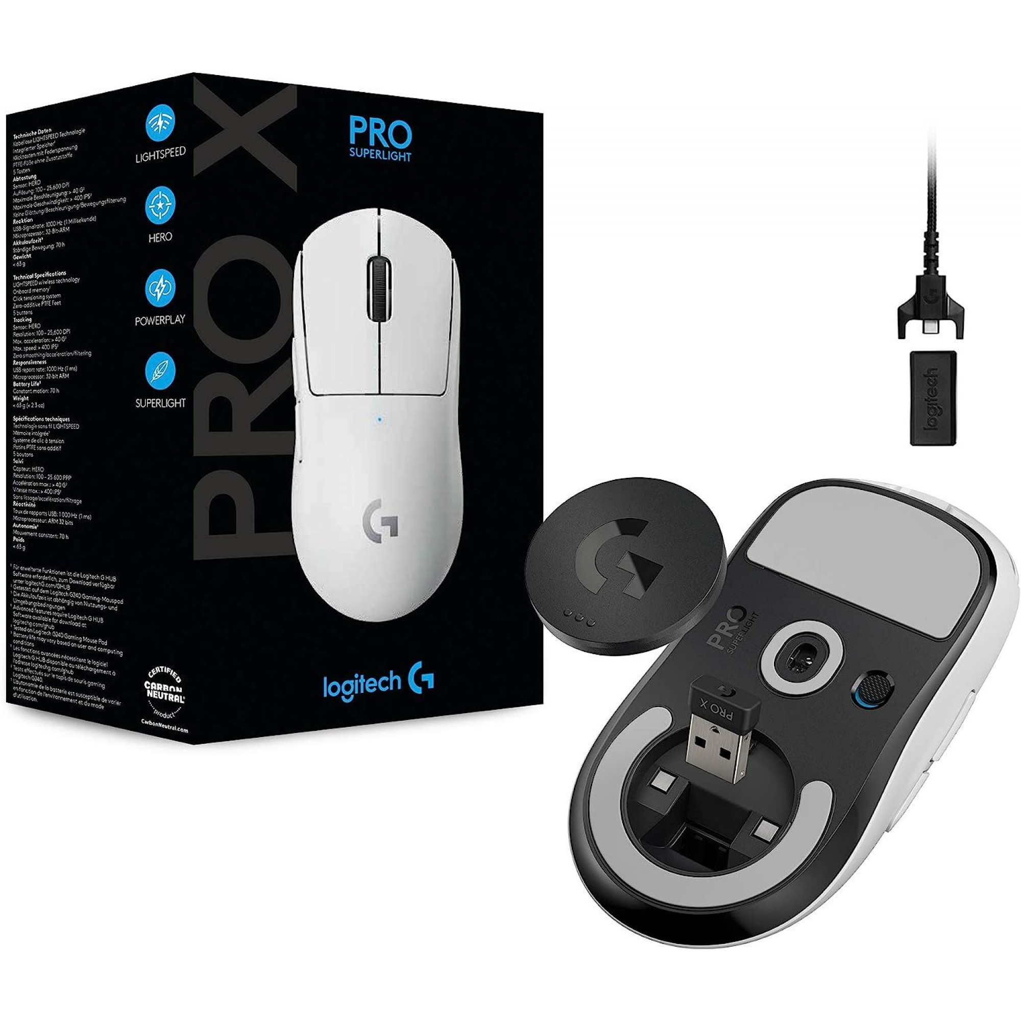 Logitech G PRO X (Superlight Draadloos) - Wit